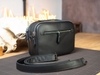 Túi đeo chéo da bò đen trơn 2 ngăn zip cầm tay 7in - Clutch Bag v2 Manuk Leather