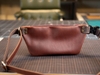 Túi đeo bụng, túi bao tử da bò sáp, túi đeo hông cổ điển nâu đỏ Fanny pack vintage bag Manuk Leather