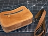 Túi đeo chéo da bò nâu sáp 2 ngăn zip cầm tay 7in - Clutch Bag v2 Manuk Leather Crazy horse Leather