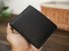 Ví da bò đen cổ điển, ví nam vintage wing wallet manuk leather