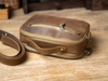 Túi đeo chéo da bò nâu sáp 2 ngăn zip cầm tay 7in - Clutch Bag v2 Manuk Leather Crazy horse Leather