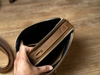 Túi đeo chéo da bò nâu sáp 2 ngăn zip cầm tay 7in - Clutch Bag v2 Manuk Leather Crazy horse Leather