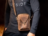 Túi đeo chéo da mini khóa sập cổ điển cá tính - Messenger mini pocket manuk leather - Da bò sáp crazy horse cao cấp