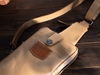 Túi đeo chéo da bò nhỏ gọn mini travel bag Manuk Leather kaki bản đặc biệt (dây đeo 2 lớp da)