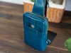 Túi đeo chéo da bò nhỏ gọn mini travel bag Manuk Leather xanh trơn