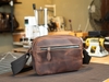 Túi đeo chéo nam da bò sáp đơn giản may quai. Túi da nam Messenger basic Manuk Leather 7in crazy horse leather