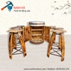 Bàn ghế gỗ trang trí vân gỗ