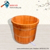 bồn tắm gỗ dáng tròn bo viền
