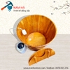 thùng gỗ xông toàn thân dáng tròn có bảo hành