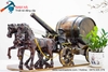Xe ngựa đôi 2 ngựa 1 pháo