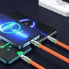Cáp Sạc 3 Đầu 120W Đa Năng Silicon Chống Rối Chống Đứt