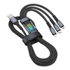 Dây Cáp Sạc Nhanh Elough 100W 3 Đầu Micro USB Type-C Lightning 6A Chống Rối Chống Đứt