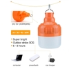Bóng Đèn LED Tích Điện 100W Kèm Dây Sạc USB Có Móc Treo Màu Cam
