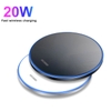 Đế Sạc Nhanh Không Dây TML Led Viền Tráng Gương Sạc Nhanh QI 20W Đường Kính 10CM
