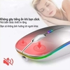 Chuột Không Dây 2.4G Siêu Mỏng Không Tiếng Ồn Có Đèn Led Và Sạc Pin