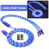 Cáp Sạc Điện Thoại C77 Dây Phát Sáng Hiệu Ứng Cực Đẹp Sử Dụng Cho Nhiều Loại Thiết Bị