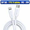 Cáp Sạc Nhanh USB-C To Lightning 20W – Dây Sạc iPhone Dài 1.2m Màu Trắng