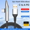 Cáp Sạc Điện Thoại Tầu Con Thoi TCT Truyền Dữ Liệu Sạc Nhanh 100W Dài 120CM Nặng 50G