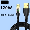Cáp Sạc Điện Thoại TS Đầu Sạc Trong Suốt Sạc Nhanh PD 120W Truyền Dữ Liệu Dài 100Cm
