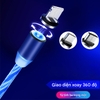 Cáp Sạc Nam Châm 3 Đầu Có Đèn LED - Dây Dù Chống Gãy - Sạc Nhanh An Toàn