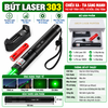 Đèn Laser - Bút Laze 303 Tia Xanh/Đỏ Cực Sáng Công Suất Lớn 30mW Chiếu Xa 3km