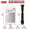 Bộ Mũi Khoan Tay HSS 10 Mũi 0.8-3.0MM Kèm Tay Khoan Mini Cầm Tay Khoan PCB Gỗ Nhựa Kim Loại Mềm
