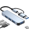 Bộ Chia HUB Mở Rộng HUB 3.0 Đầu Đọc Thẻ TF SD TyPe C Hợp Kim Nhôm