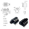 Jack Mic 6.35mm 6P Cái Chân Cắm