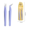 Bộ 2 Nhíp Bằng Thép Không Rỉ Túi Nhựa PVC Kẹp Gắp Linh Kiện Lông Mi Trang Sức Tổ Yến