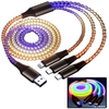 Cáp Sạc Phát Sáng 3 Đầu BHB RGB 7 Màu Truyền Dữ Liệu Sạc Nhanh PD Dài 1m Công Suất Tối Đa 66W
