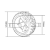Bánh Xe Robot Màu Vàng 66x27x12mm Trục 10mm Lỗ Trục 5.3mm