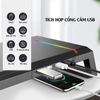 Kệ Để Màn Hình Máy Tính Laptop T1 Cao Cấp Kiểu Dáng Hiện Đại Trang Bị 4 Cổng USB Đèn Led