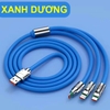 Cáp Sạc 3 Đầu 120W Đa Năng Silicon Chống Rối Chống Đứt