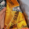 [Sale tại web 40%] Bộ ngủ pijama nam màu vàng tay dài quần dài mặc nhà lụa satin mềm QM192