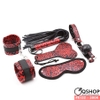 Set đồ chơi BDSM da beo đỏ PK132