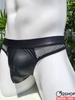 Quần lót lọt khe nam giả da phối lưới gợi cảm QK410