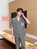 Bộ đồ ngủ Pijama nam lụa luxury mềm mịn sang trọng tay ngắn quần dài QM0001