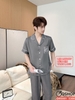 Bộ đồ ngủ Pijama nam lụa luxury mềm mịn sang trọng tay ngắn quần dài QM0001