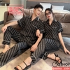 Bộ đồ ngủ Pijama cặp đôi lụa luxury mềm mịn sang trọng tay ngắn quần dài QM0005
