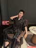 Bộ đồ ngủ Pijama nam lụa luxury mềm mịn sang trọng tay ngắn quần dài QM0007