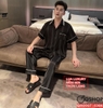 Bộ đồ ngủ Pijama nam lụa luxury mềm mịn sang trọng tay ngắn quần dài QM0007