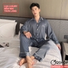 Bộ đồ ngủ Pijama nam lụa luxury mềm mịn sang trọng tay dài quần dài mặc nhà mặc ngủ thoải mái QM0008