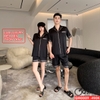 Bộ pijama cặp đôi quần ngắn lụa Luxury cao cấp mặc nhà mặc ngủ thoải mái QM0009