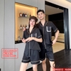 Bộ pijama cặp đôi quần ngắn lụa Luxury cao cấp mặc nhà mặc ngủ thoải mái QM0012