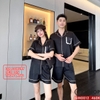 Bộ pijama cặp đôi quần ngắn lụa Luxury cao cấp mặc nhà mặc ngủ thoải mái QM0012