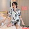 Bộ đồ ngủ pijama cặp đôi lụa luxury cao cấp quần ngắn tay ngắn sang trọng QM0019