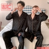 Bộ đồ ngủ pijama cặp đôi lụa luxury cao cấp quần dài tay dài sang trọng QM0022