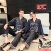 Bộ đồ ngủ pijama cặp đôi lụa luxury cao cấp quần dài tay dài sang trọng QM0023