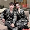 Bộ đồ ngủ Pijama cặp đôi quần có túi lụa luxury mềm mịn sang trọng tay dài quần dài, có túi quần QM0026