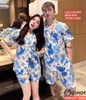 Bộ đồ ngủ Pijama cặp đôi lụa luxury mềm mịn sang trọng tay ngắn quần ngắn QM0027